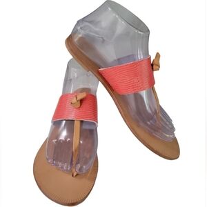 Joie A La Plage Dark Orange Leather Thong Sandal Size 6